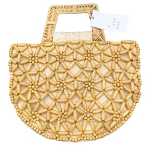 A New Day Straw and Beaded Handbag NWT Cruise Resort Spring